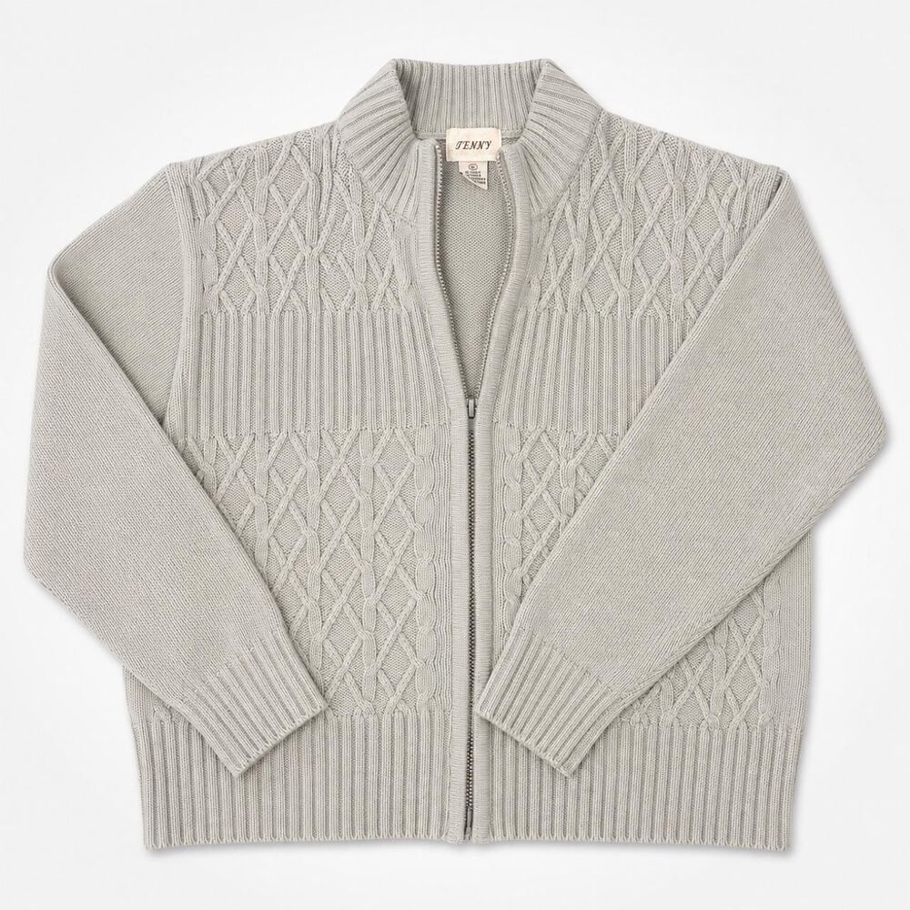 Jenny Women's Grey and Cream Jumper